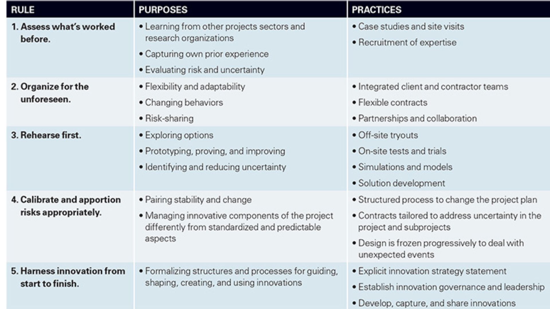 Five Rules for Managing Large Project